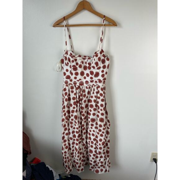 NWT AGUA BY AGUA BENDITA Acacia‎ Erizos Printed Linen Midi Dress Size L - Picture 3 of 7